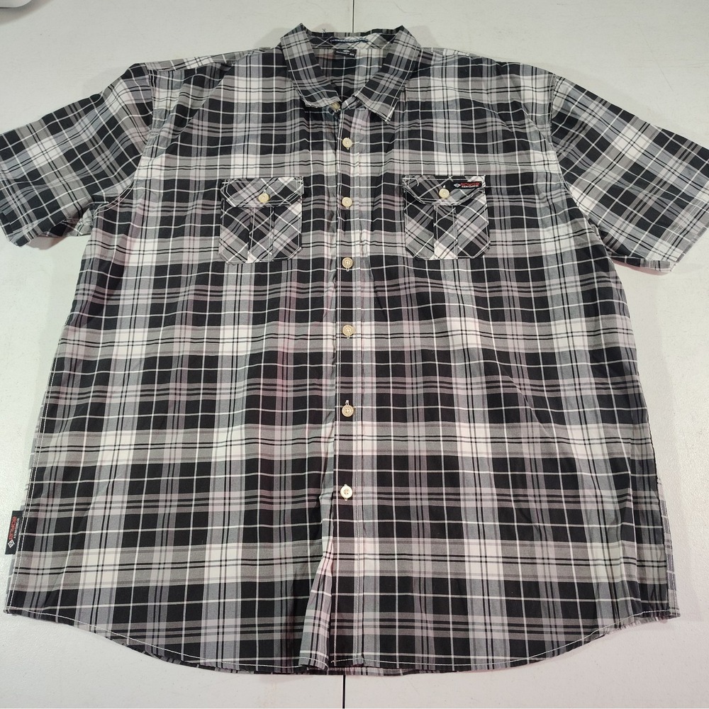 Enyce Shirt Men 6x Black Plaid Hip Hop Skater Classic Short Sleeve Button Up